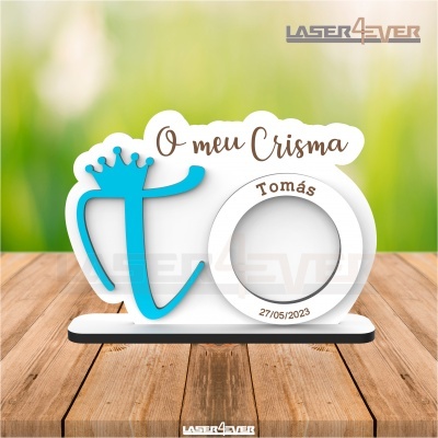 Lembrança Crisma Mini Moldura - Inicial Colorida