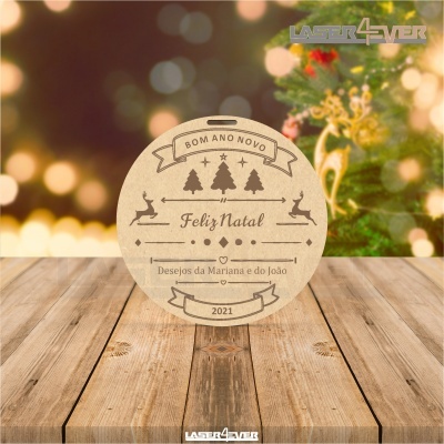 Mini Placa de Natal - Nome e Ano Personalizado