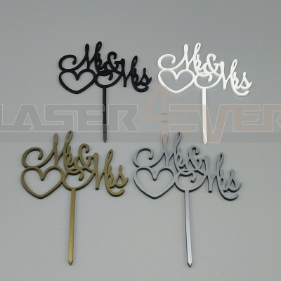 Topo de bolo para Casamento - Mr e MrS