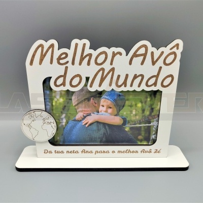 Moldura - Melhores Avôs / Avó / Avô do Mundo - Nomes Personalizáveis