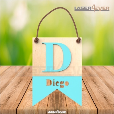 Placa Inicial Colorida - Nome Diego