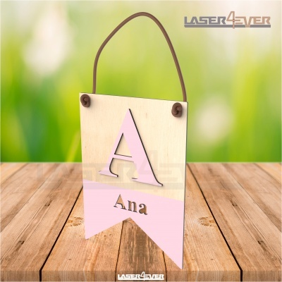 Placa Inicial Colorida - Nome Ana