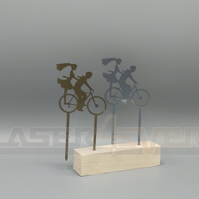 Topo de bolo para Casamento - Tema Casal e bicicleta