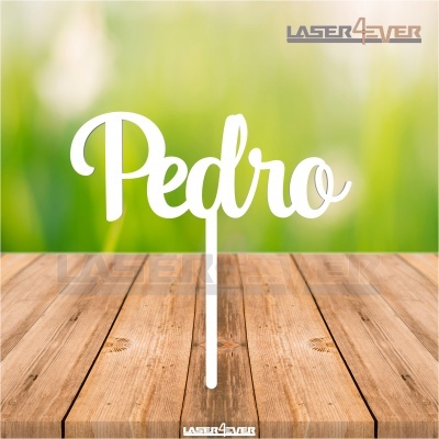 Topo de Bolo Madeira - Nome Pedro