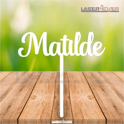 Topo de Bolo Madeira - Nome Matilde