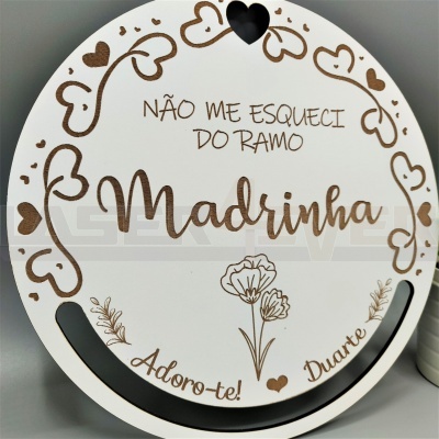 Placa Madrinha/Padrinho para decorar com fitas