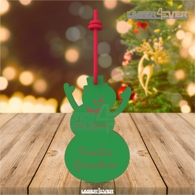 Bola de Natal - Boneco de Neve Nome Família Personalizado