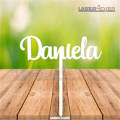 Topo de Bolo Madeira - Nome Daniela