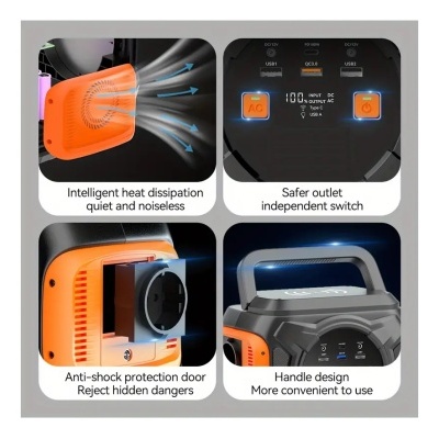 Kit Solar Painéis 100W + Estação de Energia 320/600W