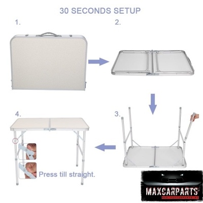 Mesa dobrável alumínio 120 x 60 cm