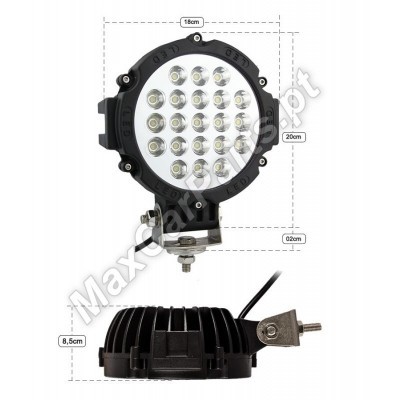Farol Led 63W Redondo Preto