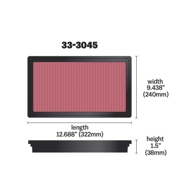 Filtro de Ar K&N 33-3045 Toyota Hilux Revo, Toyota Fortuner