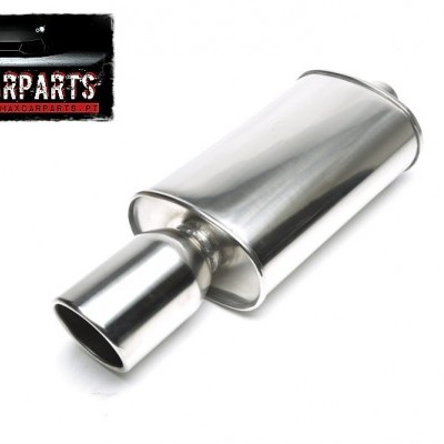 Silenciador de escape metálico prateado com logótipo MaxCarParts