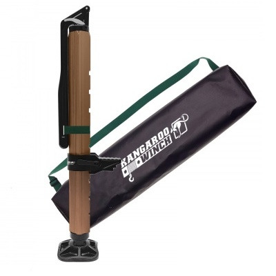 Manivela de guincho de madeira e metal com bolsa preta KANGAROO WINCH