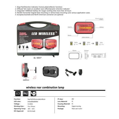 Kit de Farolins Traseiros Led Portáteis Wireless