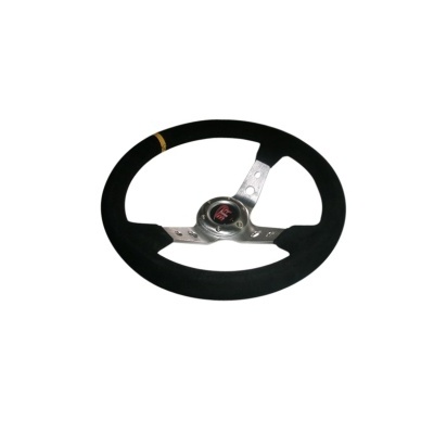 Volante BTR 350MM Alcântara Cinza/Amarelo