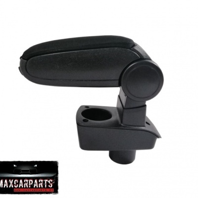 Apoio de braço preto para carro com compartimento para copos