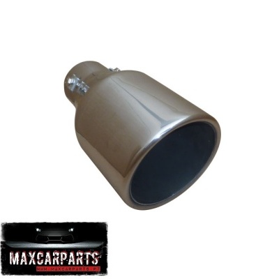 Ponteira de escape cromada prateada metálica com parafusos