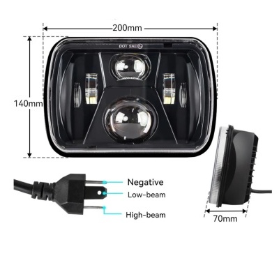 Par de Faróis LED 20x14CM