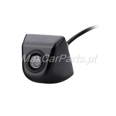 Câmara de estacionamento preta para carro com lente circular e cabo