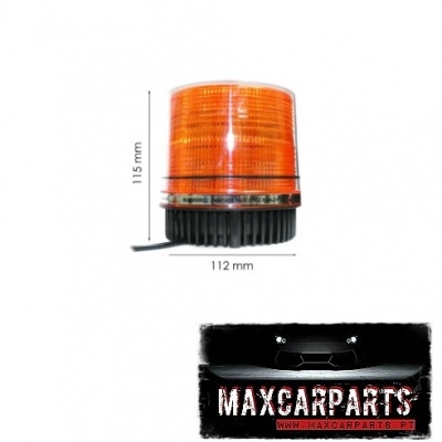 Sinalizador luminoso laranja com base preta e logo MAXCARPARTS