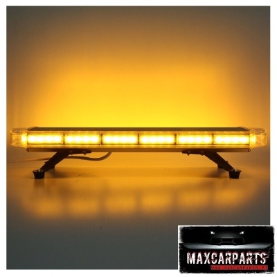 Barra de luz LED amarela para veículos com suporte preto