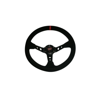 Volante BTR 350MM Alcântara Preto/Vermelho