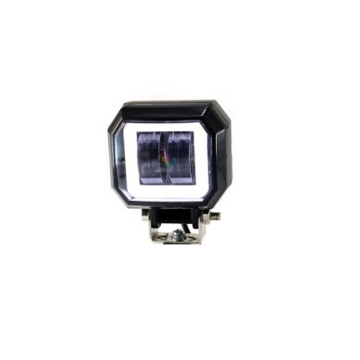 Farol quadrado preto com suporte metálico ajustável