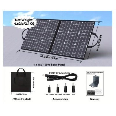 Kit Solar Painéis 100W + Estação de Energia 320/600W