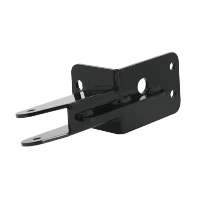 Suporte metálico preto com base retangular e extensões paralelas com furos para fixação