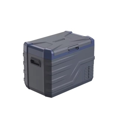Caixa de arrefecimento portátil cinzenta e azul escuro