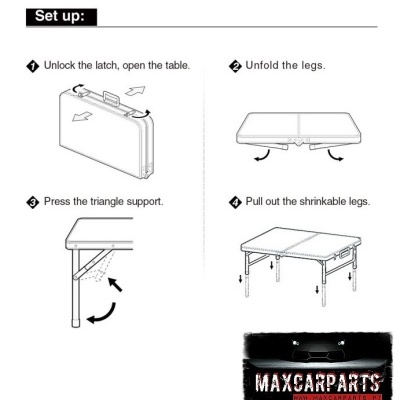 Mesa dobrável alumínio 120 x 60 cm