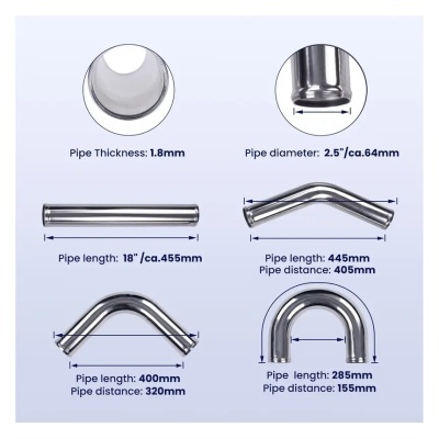 Kit Tubagens Intercooler 63mm Azul