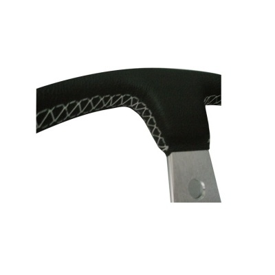 Volante BTR 350MM Pele Cinza/Branco