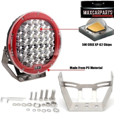 Farol Led 96W Redondo Vermelho XXL 9"