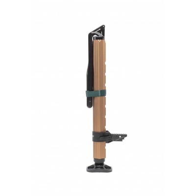 Bomba de ar portátil para bicicleta castanho dourado e preto com suporte