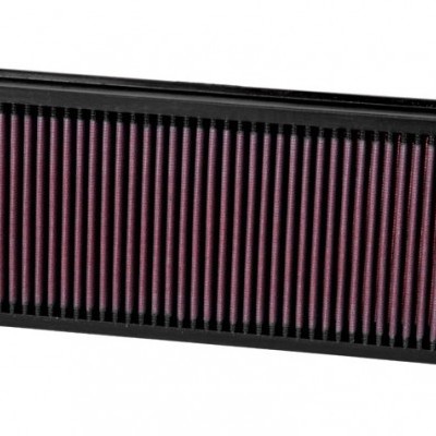 Filtro de ar rectangular com pregas verticais cor vinho e armação preta