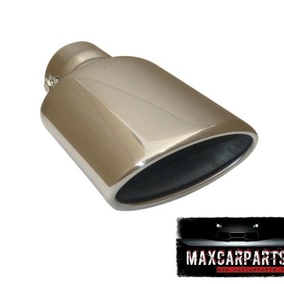 Bocal de escape automóvel prateado em aço inox polido