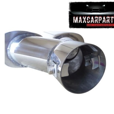 Ponteira de escape dupla cromada em aço inoxidável com logotipo MAXCARPARTS