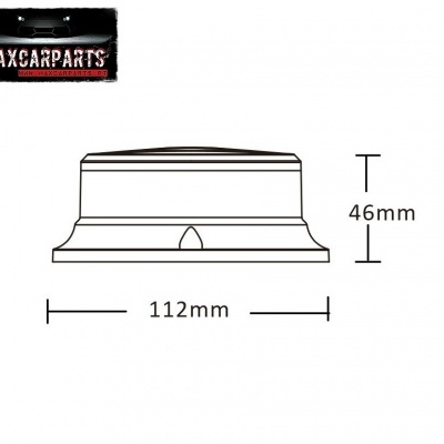 Desenho técnico de peça automóvel com dimensões e logotipo MAXCARPARTS