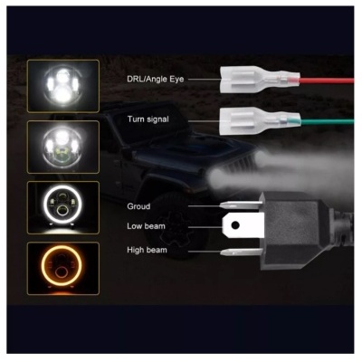 Par de Faróis LED Angel Eyes 7"