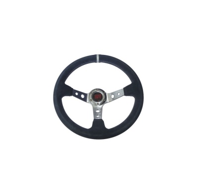 Volante BTR 350MM Alcântara Cinza/Branco