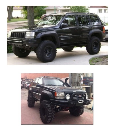 Abas de Roda Plástico Jeep Cherokee ZJ 5 Portas 12CM