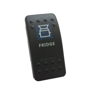 Comando preto para frigorífico com botão e texto FRIDGE