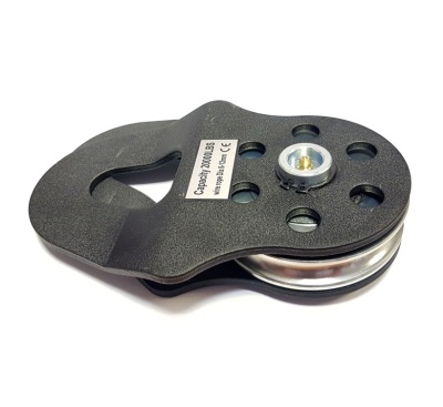 Roldana preta para cabo de aço com capacidade de 20000 LBS e polia metálica brilhante