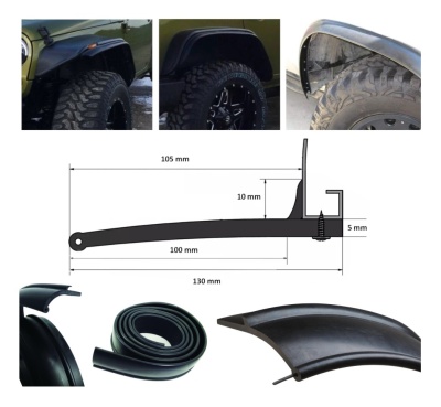 Abas de Roda Universais em Borracha 10CMX3M