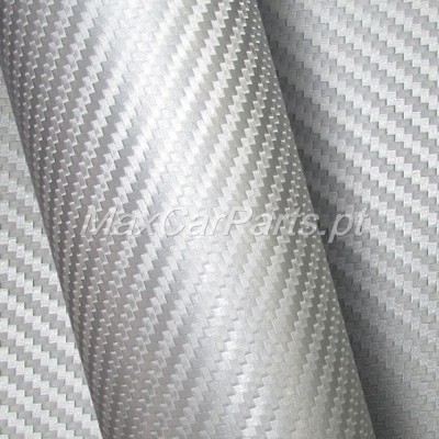 Rolo Película Carbono 3D Cinza Prata 50x200CM
