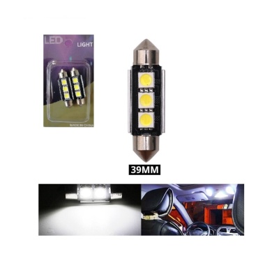 2x Lâmpada 39mm 3 Leds SMD CANBUS