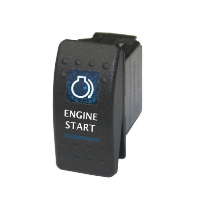 Interruptor preto para arranque de motor com símbolo e texto ENGINE START