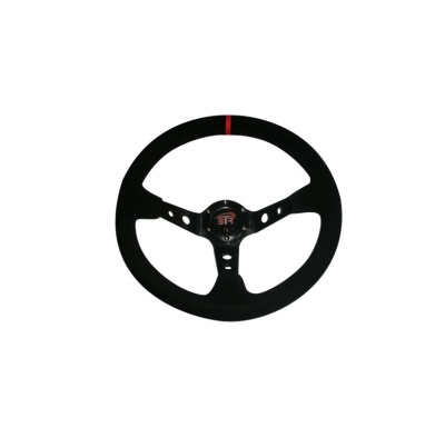 Volante BTR 350MM Alcântara Preto/Vermelho